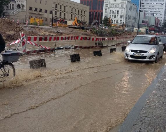 Efekt ulewnego deszczu w Łodzi - lipiec 2016